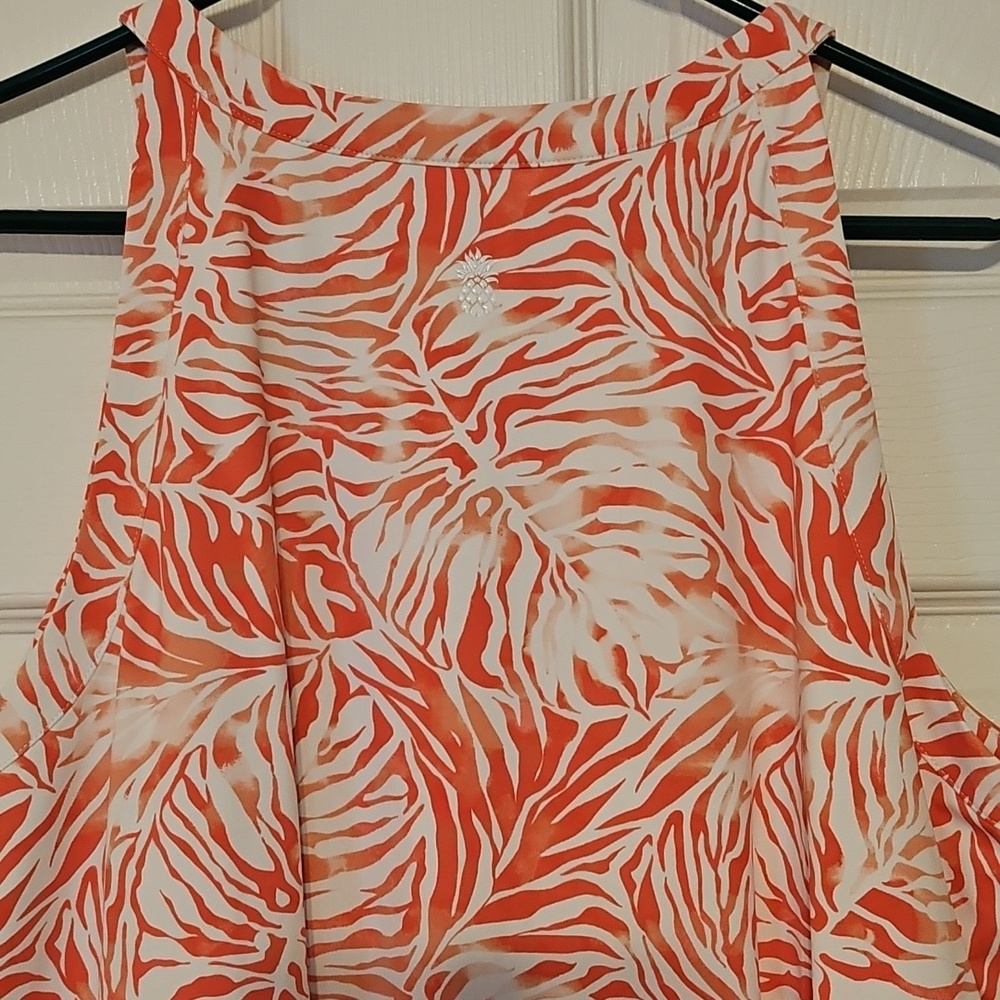 Tommy Bahama Island Zone Coral and White Printed Athletic Tank Top - Picture 11 of 14